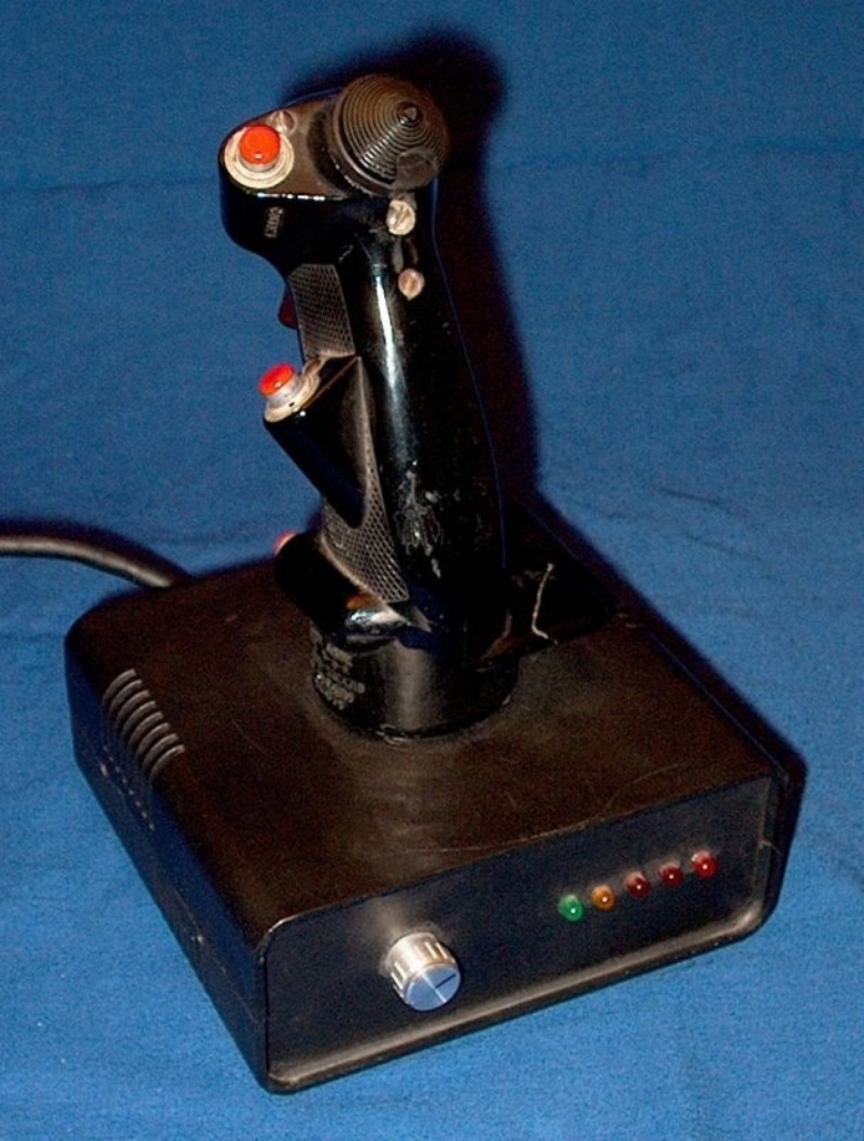 An Apple II Joystick built around a real control stick.