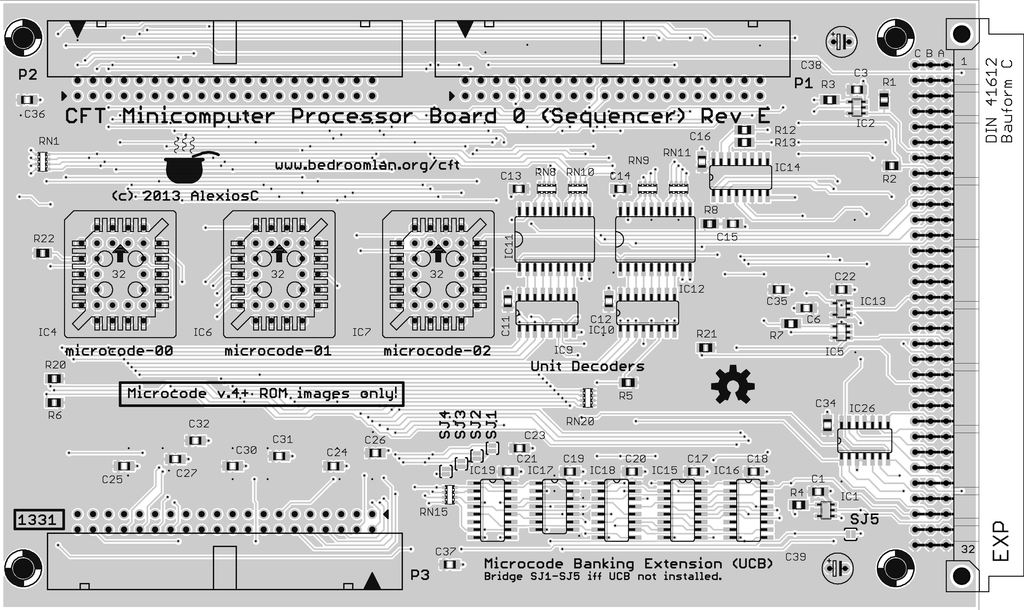 PB0 top view, silkscreen