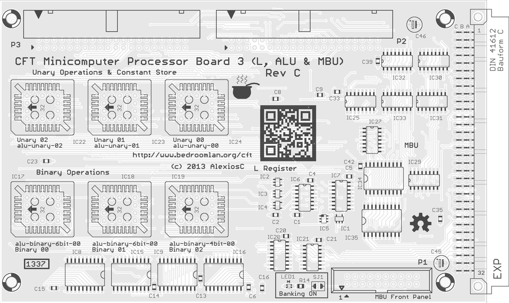 PB3 top view, silkscreen