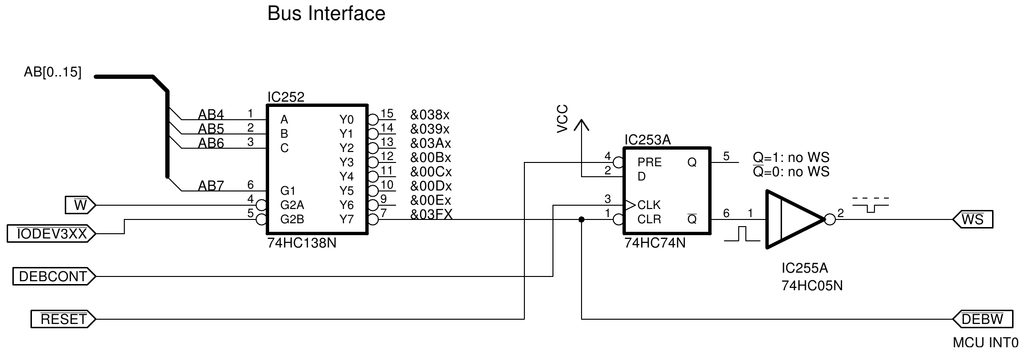 Schematics of the DEB bus interface