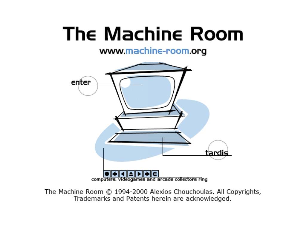 Machine Room Splash Page.