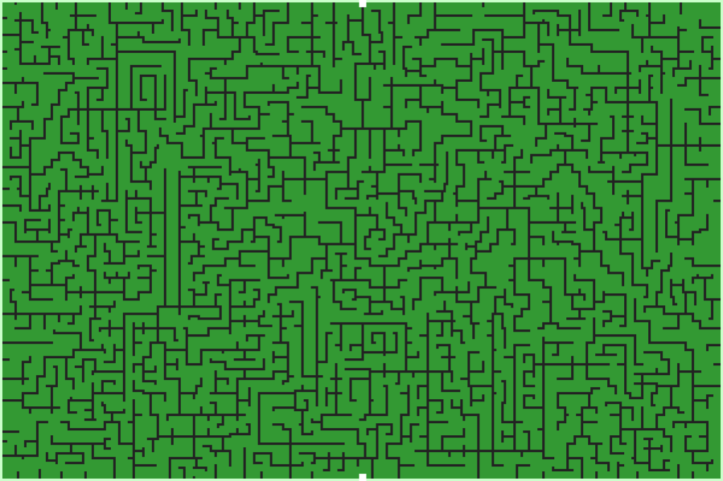 A maze with wide corridors